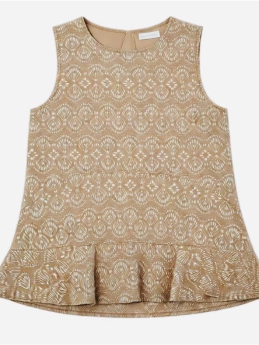 patterned sleeveless peplum top